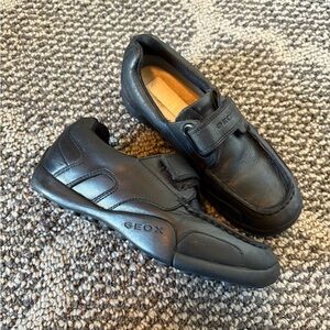 Geox boys  Black Leather Sneakers